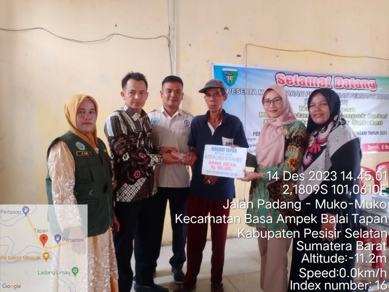 Penyaluran BLT Dana Desa Bulan Oktober-Desember 2023 Nagari Tapan