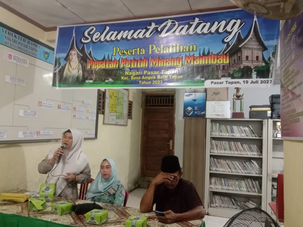 Pelatihan Pepatah Petitih Minang Kabau Nagari Pasar Tapan